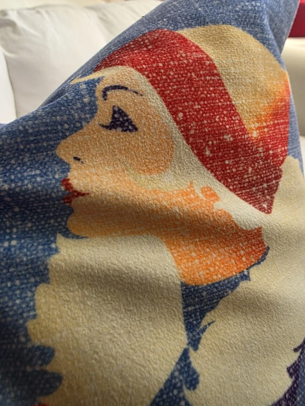 Homacasa Vtg Style Retro Alpine Skiing Graphic Print Accent Pillow Cover 19x19